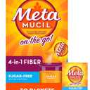Metamucil On-The-Go, Psyllium Husk Fiber Supplement, 4-in-1 Fiber for Digestive Health, Sugar Free, Orange Flavor, 30 Count x 2 Packs (60 Count Total)