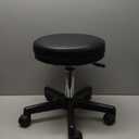 KKTONER Round Stool Rolling Stools PU Leather Height Adjustable Stool with Wheels Swivel Spa Drafting Work Chair Small (Black)