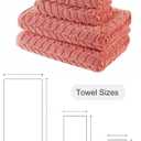 BAGNO MILANO Turkish Cotton Bath Towels, Bath Sheet Towels Soft Plush Jacquard Luxury Towels (Coral Red, 6 pcs Towel Set)