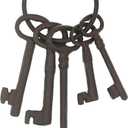 Hananona Vintage Cast Iron Skeleton Key Ring Antique Pirate Treasure Chest Keys Set For Home Decor, Halloween Costume Prop