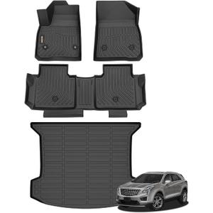 Binmotor-Floor Mats & Cargo Liner for Cadillac XT5 2017-2025, All Weather Car Floor Mat TPE Mats Cargo Mat Trunk Mat for Cadillac XT5 Accessories