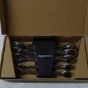 Amazon Basics Ratcheting Wrench Set, Metric, 5 Piece, Black/Silver