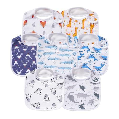 Gelisite 7 Pack Baby Cotton Absorbent Bibs for Drooling Teething