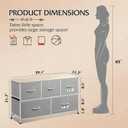 WLIVE Dresser for Bedroom with 5 Drawers, Wide Chest of Drawers, Fabric Dresser, Storage Organization Unit with Fabric Bins for Closet, Living Room, Hallway, Light Grey, 11.81"D x 39.37"W x 21.65"H