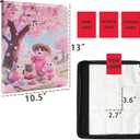 Card Binder 9 pocket with with 50 Removable Sleeves for Trading Cardcard sleeves trading cards binder for cards Holder Album (Pink-Cat, 900 pockets)