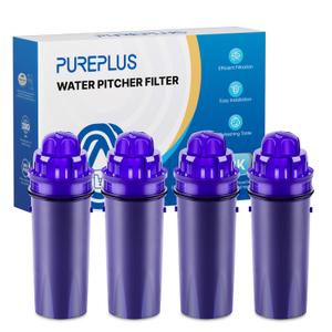 PUREPLUS CRF950Z Pitcher Water Filter Replacement for Pur PPF900Z, PPF951K, PPT700W, CR-1100C, DS-1800Z, CR-6000C, PPT711W, PPT711, PPT710W, PPT111W, PPT111R and All PUR Pitchers and Dispensers, 4PACK