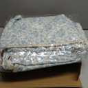 3 Pcs Empty Mahjong Bag Set, Thickened Blue Floral Quilted Carrying Bag Set with Two Wrappers, Card Bags, Mahjong Racks and Card Pusher Drawstring Bags (Case Only)