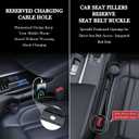 Car Seat Gap Filler Set of 2, Upgraded Car Side Seat Gap Fillers with Organizer, Cup Holder & Hook Function, Inserts Between Front Seats Console Catcher 4in1 Gap Stopper Fill Plug Storage Box (Black)