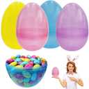 The Dreidel Company 8 Inch Massive Translucent Easter Eggs (2 Pack) Colorful Bright Plastic Easter Eggs, Perfect For Easter Egg Hunt, Surprise Egg, Easter Hunt, 8" Giant Fillable Eggs (2-Pack)