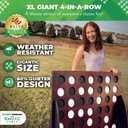 Swooc Games - XL Giant 4 in A Row (4ft x 3ft) All Weather with Carrying Case & 60% Quieter Design - Giant Connect Outdoor Game - Outdoor Games for Family - Jumbo Lawn Activity - Outside Fun