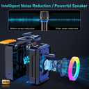 HWWR Karaoke Machine with 2 Microphones, Portable Bluetooth Karaoke Speaker for Adults, Home Party Speaker with DJ Light for Outdoor, Events, Gathering, PA System Support TV Connectivity