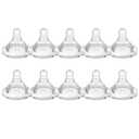 Silicone Replacement Nipple, Medium Flow Nipples for Wide Neck Bottles, 3+ Months, 10 Count