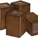 Sopicoz Wood Bed Risers Set of 4, Square Furniture Risers, 4 inch Couch Risers Heavy Duty Bed Lifters Brown Bed Frame Risers Blocks, Lifters for Sofa, Chair, Cabinet, Dresser, Nightstand