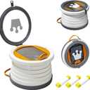 2025 Upgraded Portable Potty Training, Travel Potty for Toddler, Portable Toilet for Kids Foldable, Apply to Seat Emergency Toilet for Camping, Outdoor,Car,3 Rolls of Garbage Bags (Transparent-Gray)