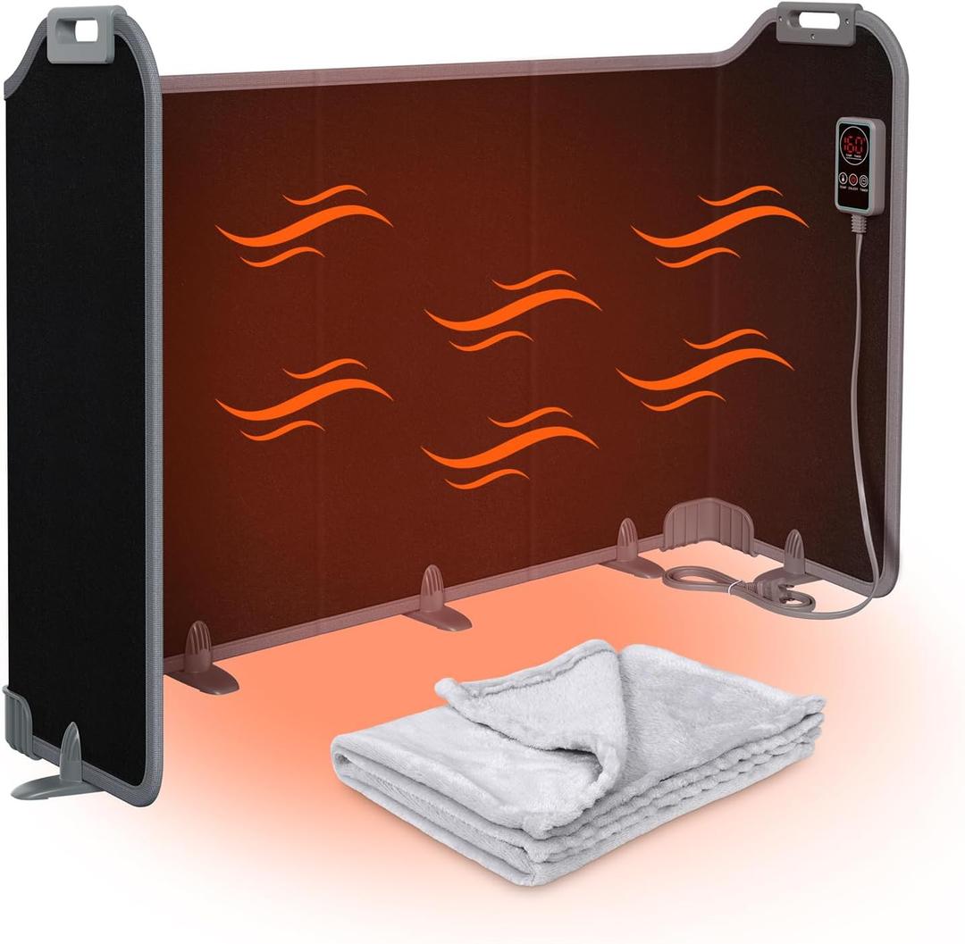 Under Desk Heater for Office, Foldable Space Heater Plus Size 5-Fold, Quiet for Leg, Foot Ankles, Portable Foot Warmer with 12H Timer & 8 Heat Levels, No Odor Anti-tilt, Auto Shut Off