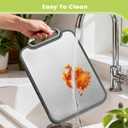 Titanium Cutting Board for Kitchen, Cutting Boards Non Toxic Double Sided Metal Pure Titanium and Wheat Straw PP Chopping Board Food Grade Easy to Clean Large Size 16"*10"*0.9"(Grey) (Gray)