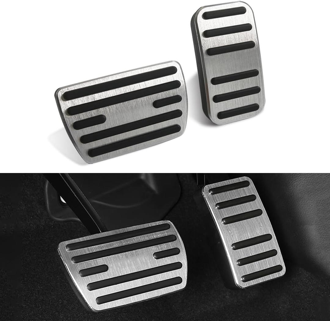 Anti-Slip Brake Gas Accelerator Foot Pedal Cover Cap Compatible with Honda Accord Civic 10th/11th CR-V Odyssey Insight Accessories 2018-2025 Aluminum Mat Pad No Drill