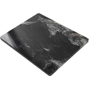 Natural Black Marble Cutting Board For Kitchen, 16 x 20 Inch Marble Slab Granite Cutting Board With Non-Slip Feet For Baking, Cheese, Chocolate, Black White Veins