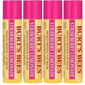 Burt's Bees 100% Natural Origin Moisturizing Strawberry Lemonade Lip Balm .15oz (4 Pack)