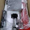 High Lift Transmission Jack 34"-68", Heavy Duty 1100LBS Hydraulic Telescoping Transmission Jack with Foot Pedal for Auto Repair, Garage, and Shop Use- 360Swivel Wheels & Safety Lock (Red)