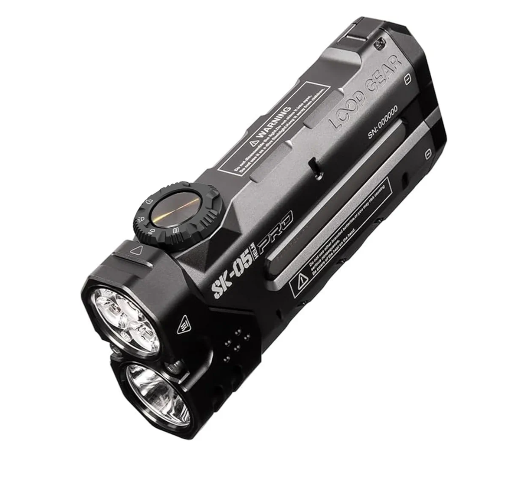 LOOP GEAR SK05Pro Flat LED Flashlight with 8000mAh Power Bank,Sidelight Flashlight Combines Floodlight & Spotlight,4360 High Lumens,Rechargeable,Magnetic Tail,IP68 Perfect for Camping,Outdoor (Grey)