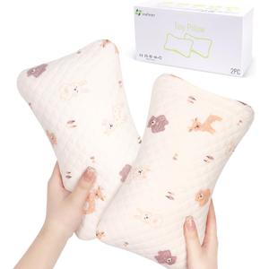 vocheer Small Pillows for Sleeping, 11"x7" Mini Travel Pillow, Tiny Pillows for Neck, Wrist, Lumbar and Knee, Pets Pillow, Cotton, Machine Washable, Pink Deer-2PC