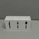 Suzile Acrylic Cutlery Storage Organizer Bin Silverware Caddy Countertop Knife Spoon and Fork Holder Kitchen 3 Section Tableware Storage Box for Cabinet Indoor Home Flatware Dining Room (White,M)