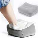 3 x Inflatable Travel Foot Rest Pillow, Head Pad, Soft Flocking Pillow, Flights Relax Cushion Ottomans Leg Up with Air Pump for Office, Home Relax, Camping and Travel Use (Gray, 1 Pcs)