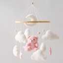 EERKEOD Baby Crib Mobile Bear Nursery Mobile for Boys Girls Teddy Velvet Mobile Nursery Decor for Infant Bedroom Hanging Baby Mobile for Bassinet Newborn Baby GiftPink Bear