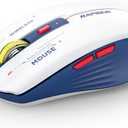 RAPIQUE Bluetooth Wireless Mouse - (BT1/BT2+USB) Tri-Mode High Performance, Rechargeable, Multi-Device Compatible with PC/Laptop/Computer/MacBook/iPad Air Pro (Blue and White)
