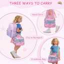 Kasqo Lunch Bag Kids, Dual Compartment Insulated Cooler Bag Girls Boys Toddler Lunch Box Containers for Daycare School Kindergarten Travel Pink Rainbow