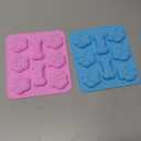 2 Pcs Silicone Puppy treat molds, Dog Paw and Bone Mold Ice Cube Mold, Jelly, Biscuits, Chocolate, Candy Baking Mold, Oven Microwave Freezer Dishwasher Safe-Pink & Blue (2)
