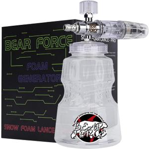 BEAR FORCE Pressure Washer Aluminium Foam Cannon Generator Snow Lance with 1/4" Quick Connector & 1.25mm & 1.10mm Orifice Nozzle for Portland, Husky, Ryobi, Greenworks