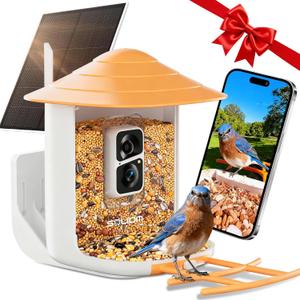SOLIOM BF09 Bird Feeder with Camera Wireless Outdoor,Smart Feeder Camera with AI Identify Species,Backyard Watching Gift,Auto Record Bird Video,Instant Notifications, US
