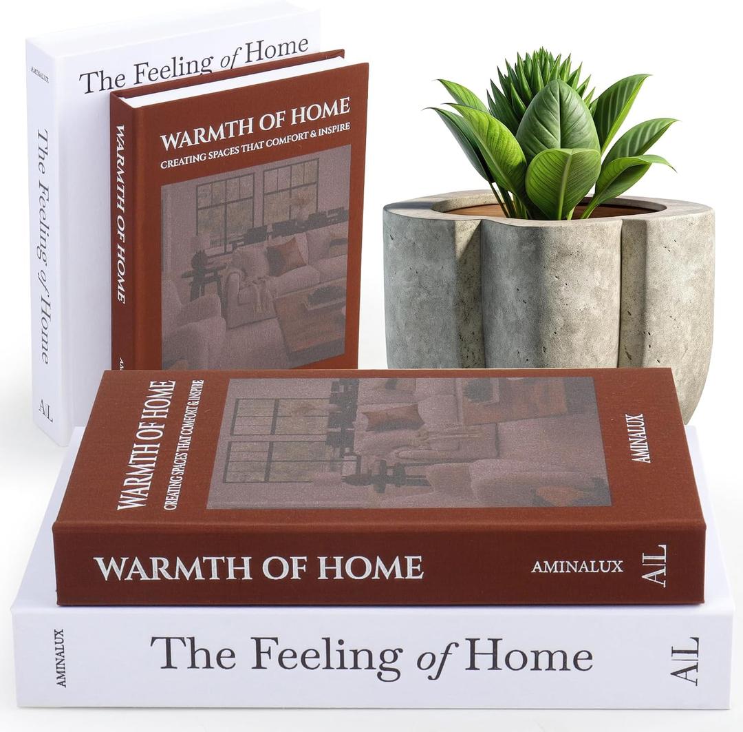 Decorative Books for Home Decor with Storage Set of 2 Faux Linen Book Boxes with Aesthetic Covers Enhance Your Coffee Table, Bookshelf Decor Hidden Storage for Photos, Keepsakes, and Jewelry