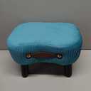 Leesingdo Small Footstool with Handle, Velvet Ottoman Foot Rest with Padded Seat, Curved Foot Stool with Wooden Legs, Portable Foot Rest for Living Room, Bedroom, Entryway, Peacock Blue