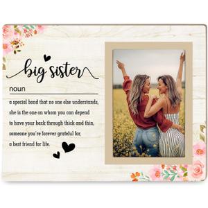 Sister Picture Frame Gift, Birthday Gifts from Sister or brother,Cute Photo Frame Presents for Sisters,Thanksgiving,Christmas, Birthday Gifts for Sisters and Friends
