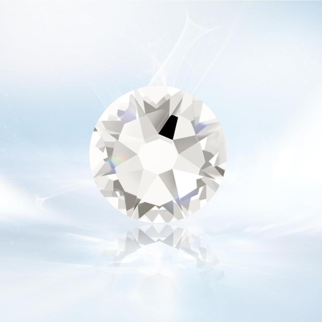 Novani Clear Rhinestones 1440pcs Flat Back Round Rhinestone Style 2088 Sparkly Crystal Gemstones for Nail Art and Crafting SS10,2.7-2.9mm