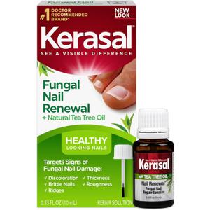 Kerasal Renewal Nail Repair Solution with Tea Tree Oil for Discolored and Damaged Nails, 0.33 Oz (Pack of 1)