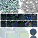 200 Sets Button Maker Supplies for Pin Maker Machine Kit Button Maker Machine, 200 PCS Sparkling Stickers, 100 Laser Back 100 Starry Back 200 Shell for Button Press