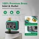 RESTMO 3-Dial Analog Sprinkler Timer with Brass Inlet & Outlet, Mechnical Water Timer for Garden Hose with Manual/Rain Delay, Automatic Drip Irrigation System, 480 Minutes Max Watering, Easy to Set Up