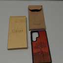 Carveit Wood Case for Galaxy S24 Ultra Case [Natural Wood & Black Soft TPU] Shockproof Protective Cover Unique Wooden Design Compatible with Samsung S24 Ultra (Tree with Roots-Rosy)