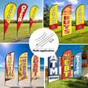 Swooper Flag Hardware, Feather Flag Pole Set and Ground Spike, 11FT Swooper Flag Pole Set for Advertising Feather Flag 8Ft