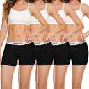 Molasus Womens Cotton Boxer Briefs Boy Shorts Underwear 4Pack, XXL
