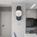 Cuspin Modern Wall Clock with Pendulum, Decorative Clocks for Living Room, 16.5*33