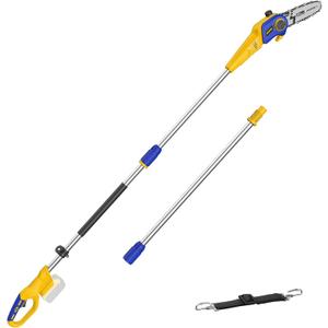 Cordless Pole Saw for Dewalt 20V Battery, 15 FT Reach, Tool Only | 8-Inch bar, 18FT/S chain, Auto-oiling, Tool-free tensioner, 8 lbs. Tree Trimmer Limb Branch Cutter Pruner