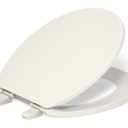 KOHLER 20111-96 Brevia, Slow Close Toilet Seat, Round Toilet Seat, Grip-Tight Bumpers Quick-Attach Hardware, Biscuit