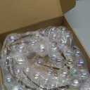 Dingion 84 Pcs Iridescent Ornaments Clear Christmas Ornament Balls, 6 FT Plastic Halloween Cauldron Bubbles Garland for Craft DIY Witch Magic Pot, Xmas Tree Mantel Fireplace Party Decor