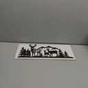 Slickss Deer Wall Art, Rustic Deer decor with Mountain & Forest, Hunting Lodge Cabin Decor, Wilderness Themed Metal Art