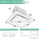 Bathroom Exhaust Fan with Color adjustable Light,3000K,4500K,6000K Square LED Combo,0.7 Sones 141CFM,11.8IN Ultra Quiet Ceiling Ventilation Fan,for Bathroom, Office, Home (3 Adjustable Colors LED)